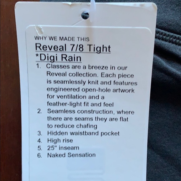 NWT lululemon Reveal 7/8 Tight *Digi Rain - Picture 4 of 5